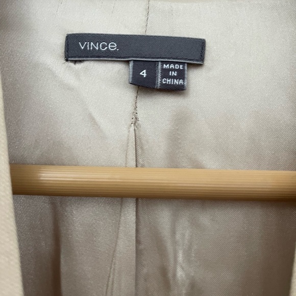 VINCE linen blend blazer tan khaki 4 - Picture 2 of 4